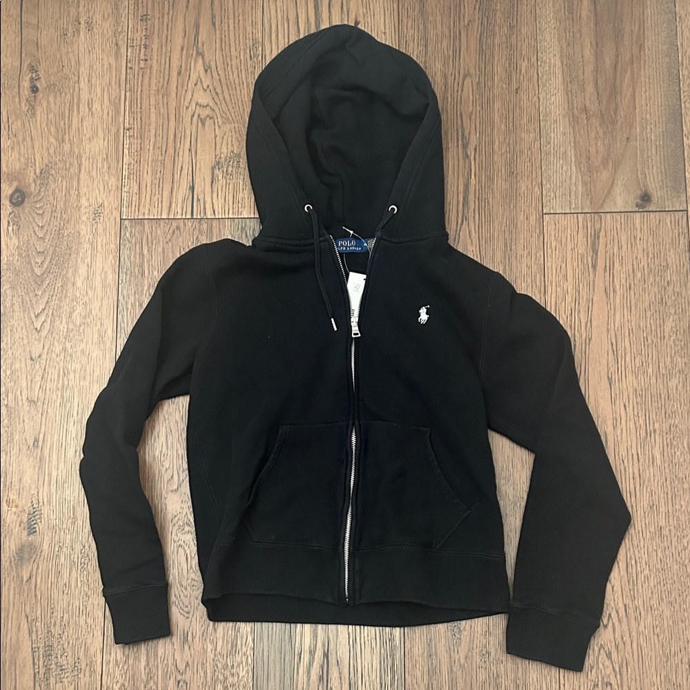 Ralph Lauren Black Hoodie with Drawstring